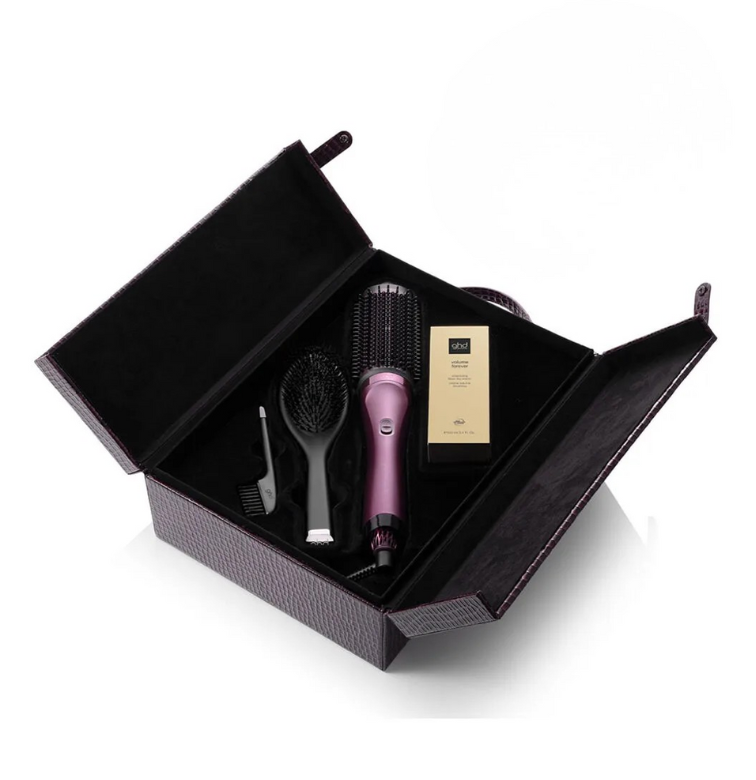 ghd „Cherry Chic“ riboto leidimo dovanų rinkinys – 2in1 džiovintuvas-šepetys