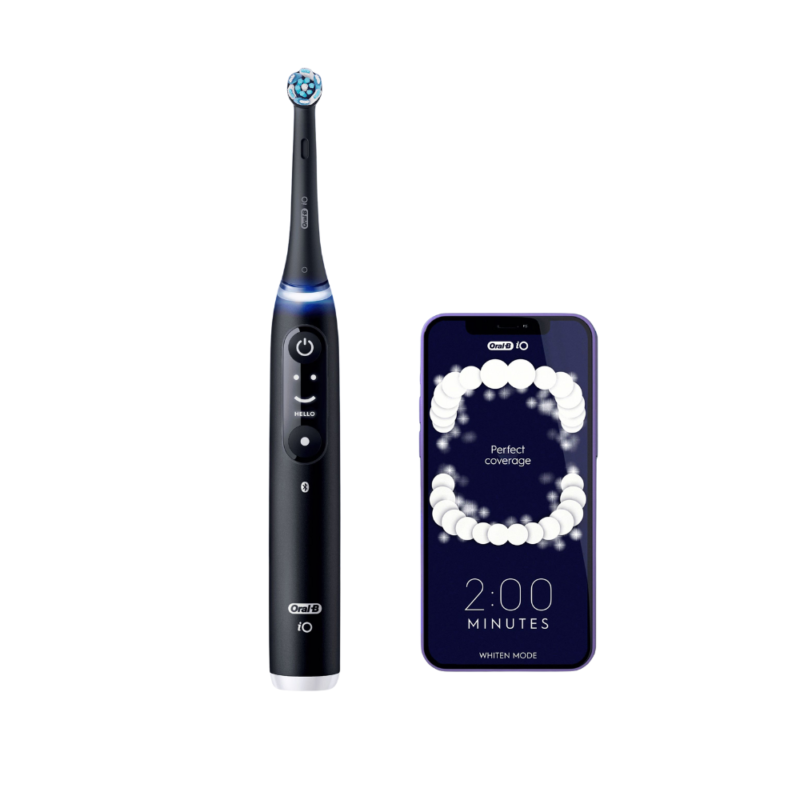 Elektrinis dantų šepetėlis Oral-B iO 6N Black + Additional iO Gentle Cleaning Brush