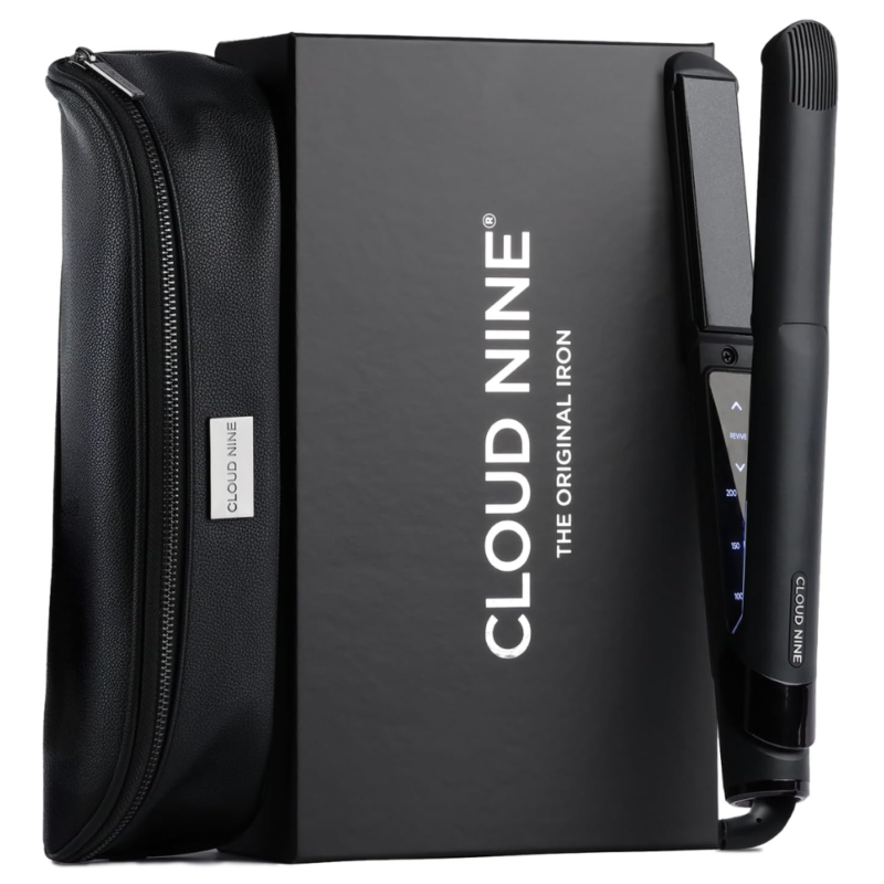 Cloud Nine The Original Iron Black plaukų tiesintuvas + apsauga plaukams