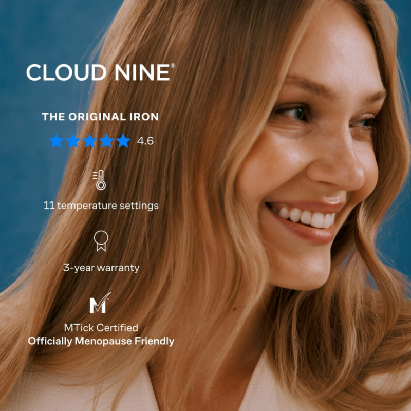 Cloud Nine The Original Iron Black plaukų tiesintuvas + apsauga plaukams