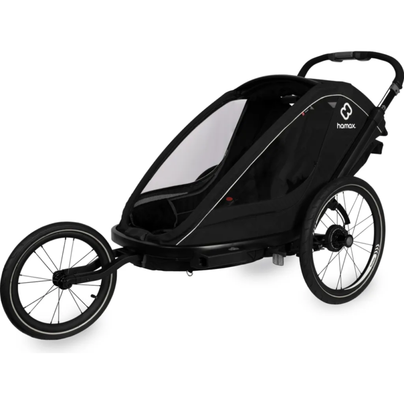 HAMAX Breeze dviračio priekaba vaikams 2 vietų Juoda 2 HAMAX Breeze dviračio priekaba vaikams 2 vietų Juoda