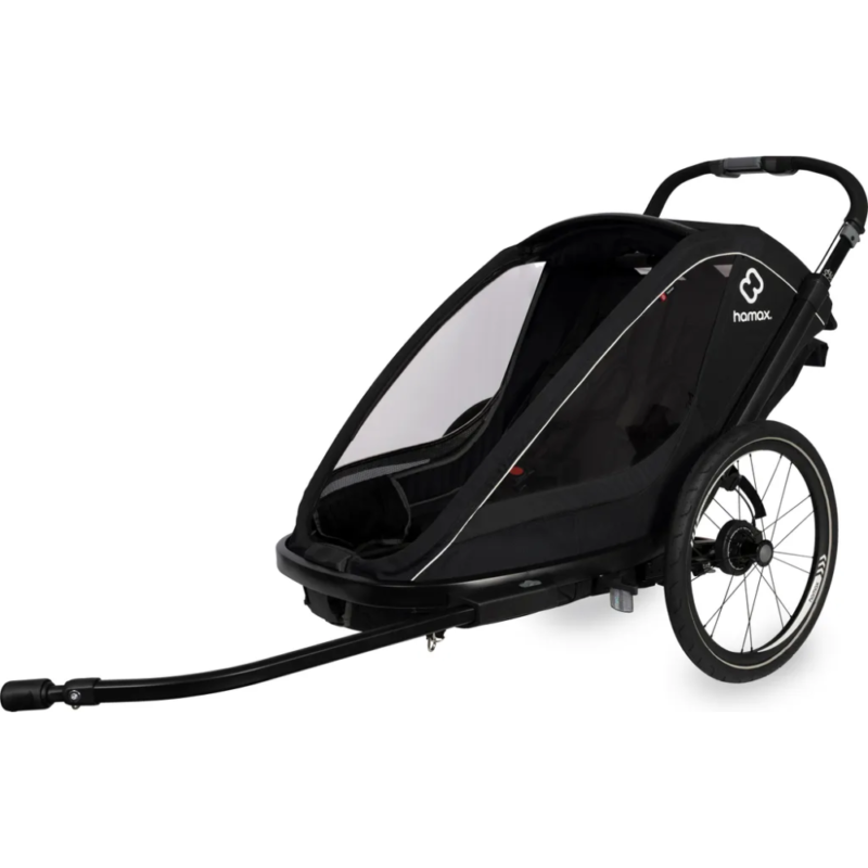 HAMAX Breeze dviračio priekaba vaikams 2 vietų Juoda 3 HAMAX Breeze dviračio priekaba vaikams 2 vietų Juoda