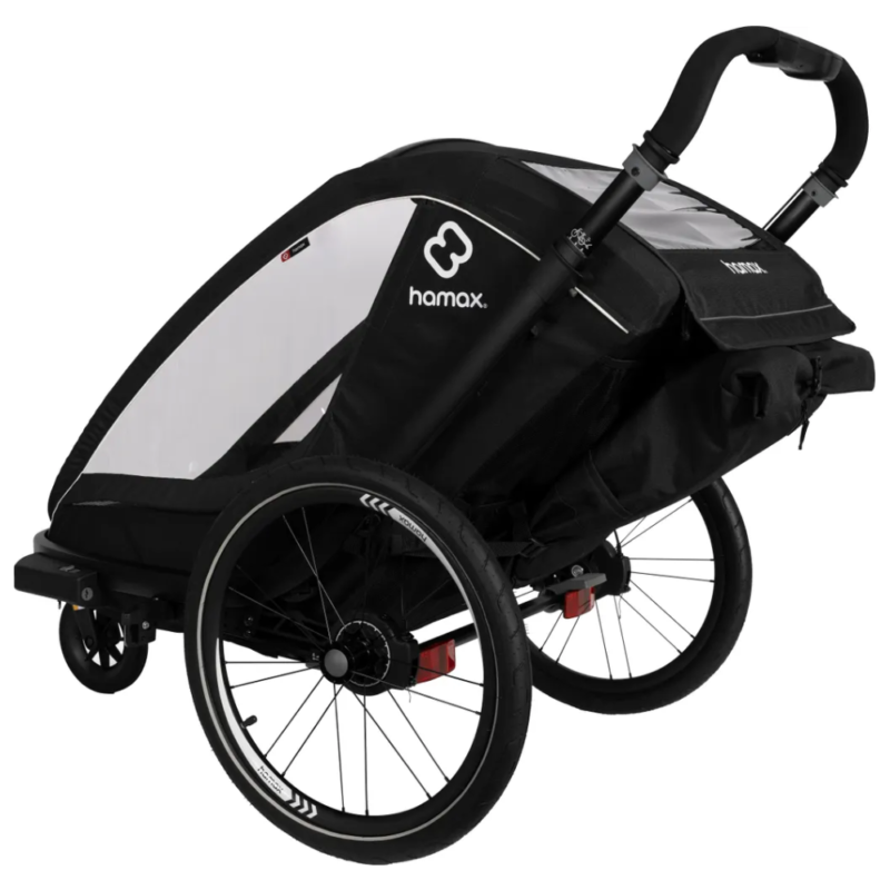 HAMAX Breeze dviračio priekaba vaikams 2 vietų Juoda 5 HAMAX Breeze dviračio priekaba vaikams 2 vietų Juoda