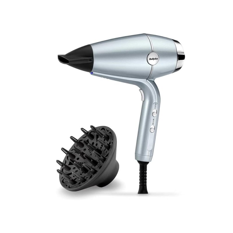 BaByliss Hydro-Fusion plaukų džiovintuvas D773DE + Super Smooth tiesinimo žnyplės ST393E