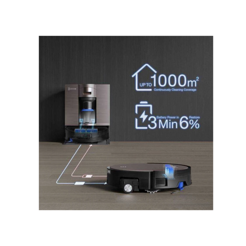 Dulkių siurblys robotas Ecovacs DEEBOT X11 OmniCyclone, Juodas + Dovana (2vnt. valymo priemonės)