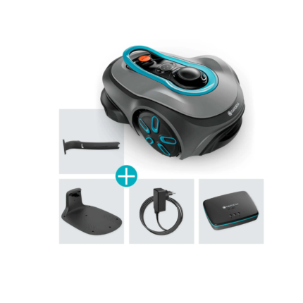 Robotas vejapjovė Gardena smart SILENO free 800 m² su garažu ir išmaniuoju kištuku